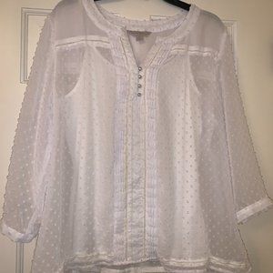 Woman's Laura Ashley White Sheer Blouse